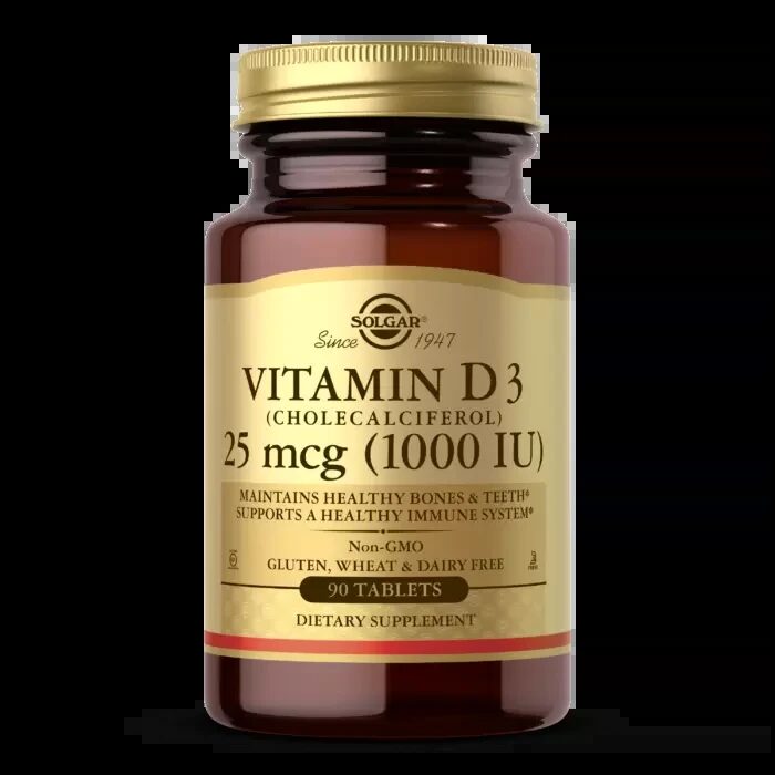 Solgar - Vitamin D3, 25 mcg (1,000 IU), 90 Softgels